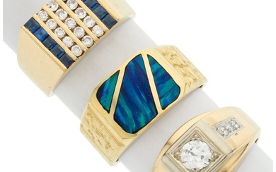 74060: Diamond, Sapphire, Opal, Gold Rings Stones: Tra