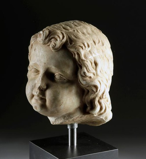 Roman Marble Head of a Child