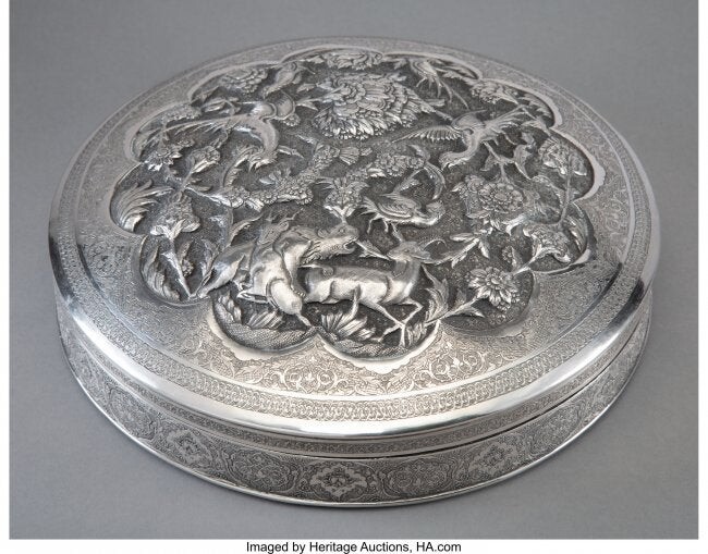 78360: An Anglo-Indian Repoussé Silver Box Marks