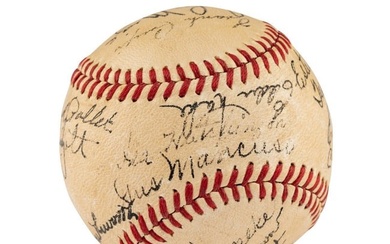 A 1941 St. Louis Cardinals Team Signed Autograph Baseball from The Collection of Lon Warneke (Becket