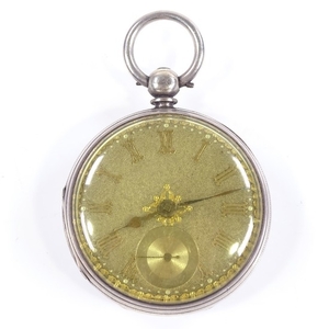 A 19th century silver open-face key-wind lever fusee pocket ...