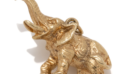 A 9CT GOLD AFRICAN ELEPHANT CHARM; size 30 x 15mm,...
