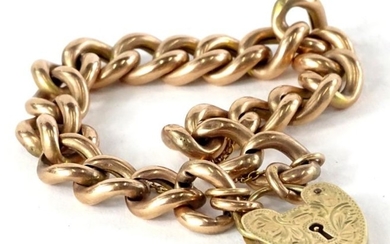 A 9ct gold rose gold charm bracelet, with heart...