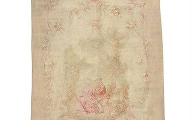 A BELGIAN WOVEN TAPESTRY IN AUBUSSON STYLE, LATE 19TH/EARLY 20TH CENTURY