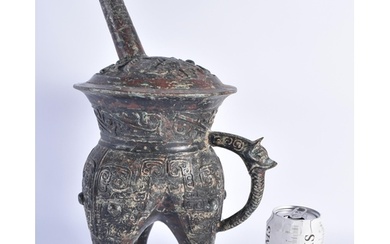 A CHINESE BRONZE ARCHAIC STYLE VESSEL 20th Century. 40 cm x ...