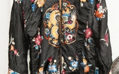 A CHINESE SILK HAND EMBROIDERED JACKET