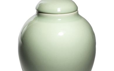 A Celadon Glazed Porcelain Jar and Cover