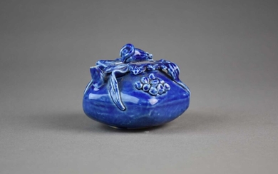 A Chinese blue ground water dropper, Qing Dynasty