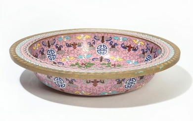 A Chinese lavender cloisonne enamel bowl