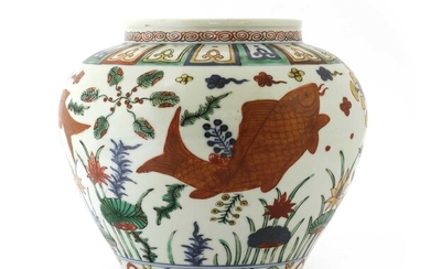 A Chinese wucai jar