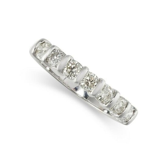 A DIAMOND HALF ETERNITY RING Made in 18 carat white