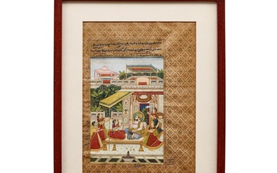 A FRAMED INDIAN MINIATURE PAINTING, 19TH/20TH CENTURY Leng...