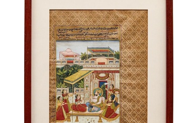 A FRAMED INDIAN MINIATURE PAINTING, 19TH/20TH CENTURY