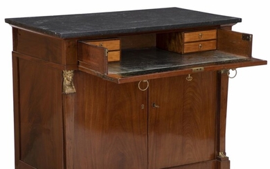 NOT SOLD. A French Empire mahogany secretary with original Belgian granite top. Early 19th century. H. 98 cm. W. 115 cm. D. 62 cm. – Bruun Rasmussen Auctioneers of Fine Art