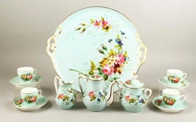 A GOOD FRENCH PORCELAIN CABARET comprising tray