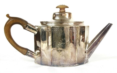 A George III silver tea pot, Newcastle hallmarks