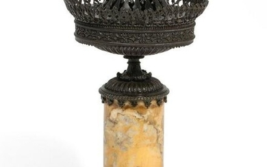 A Gothic style bronze and marble brule-parfum