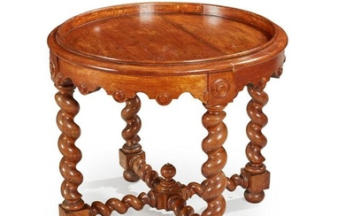 A JACOBEAN REVIVAL OAK OCCASIONAL TABLE EARLY 20TH