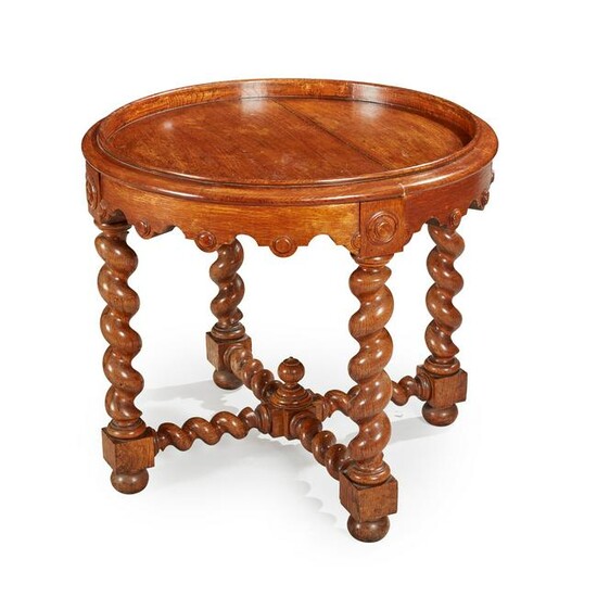 A JACOBEAN REVIVAL OAK OCCASIONAL TABLE EARLY 20TH