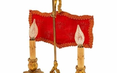 A Louis XV Style Gilt Metal Two-Light Lamp