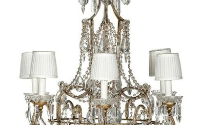 A Louis XVI Style Six-Light Crystal Chandelier