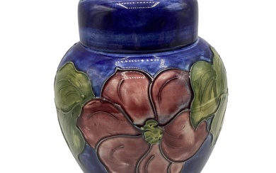 A Moorcroft ginger jar and cover, label to base,...