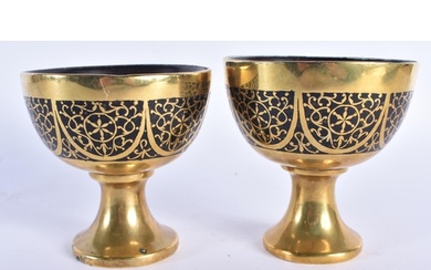 A PAIR OF 19TH CENTURY ANGLO INDIAN BRONZE OVERLAID CARVED C...