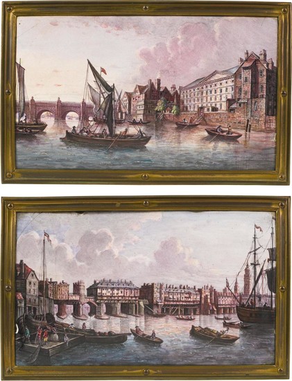 A PAIR OF RECTANGULAR PAINTED ENAMEL PLAQUES, LATE 19TH CENTURY