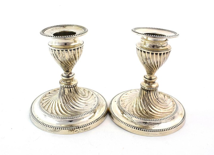 A Pair of Victorian Silver Candlesticks, by Hawksworth, Eyre and...