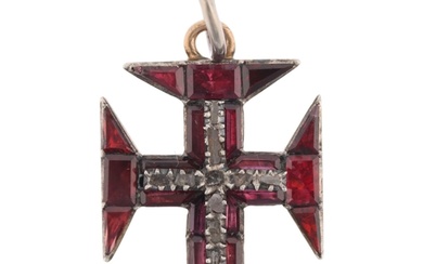 A Portuguese almandine garnet and diamond 'Order Of Christ' ...