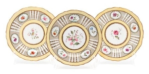 A Set of Eleven English Porcelain Dessert Plates