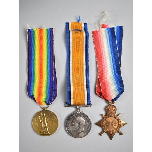 A Set of Three WWI Medals Awarded to 25320 Private A Hitchmo...