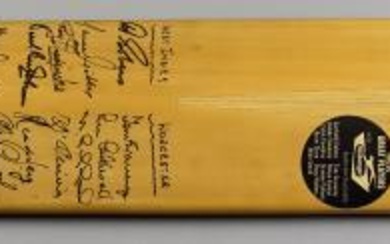 A Slazenger Cricket Bat, 1960s, autographed to front by...