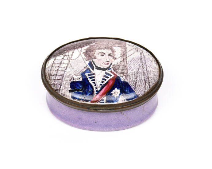 A South Staffordshire enamel patch box early 19th century
