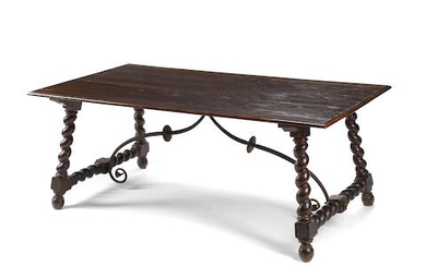 A Spanish Baroque Style Walnut Trestle table