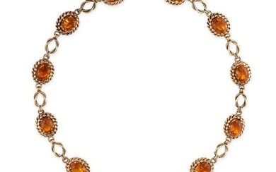 A VINTAGE CITRINE NECKLACE, CIRCA 1960 in yellow gold