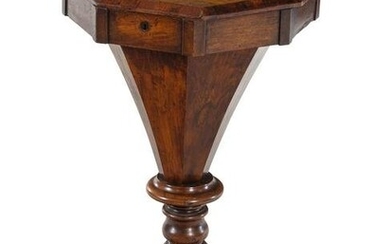 A Victorian Walnut Sewing Table
