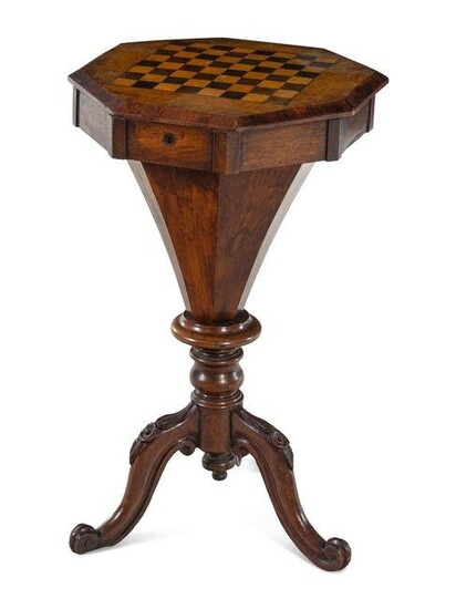 A Victorian Walnut Sewing Table