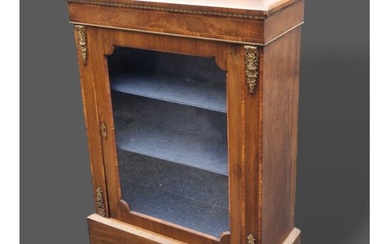 A Victorian inlaid walnut and gilt metal mounted pier cabine...