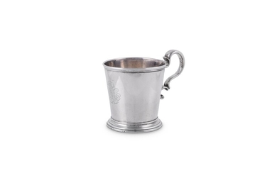 A WILLIAM IV SILVER TAPERED CHRISTENING MUG BY PAUL STORR