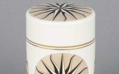 A Wedgwood bone china cylindrical lidded box, 4 1/2 x 3 in. (11.4 x 7.6 cm.)