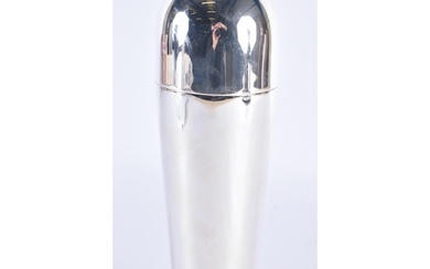 A ZEPPELIN SILVER PLATED COCKTAIL SHAKER. 24 cm high.