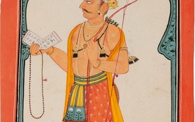 A deity holding a bow, North India, Bilaspur, circa 1700-20