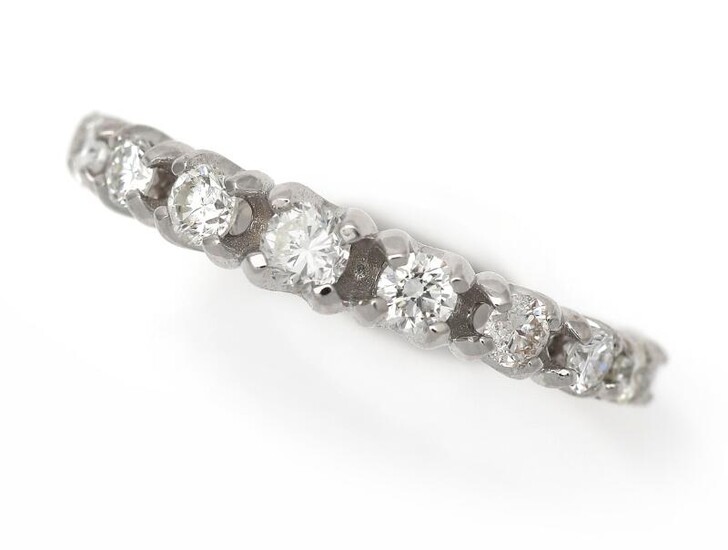 NOT SOLD. A diamond ring set with numerous diamonds weighing a total of app. 1.50 ct., mounted in 14k white gold. Size 58. – Bruun Rasmussen Auctioneers of Fine Art