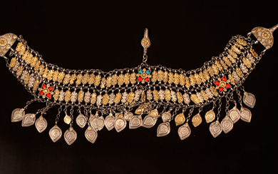 A gilt silver headdress ornament - Uzbekistan / Turkestan 1880-1900