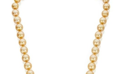 A golden South Sea cultured pearl necklace