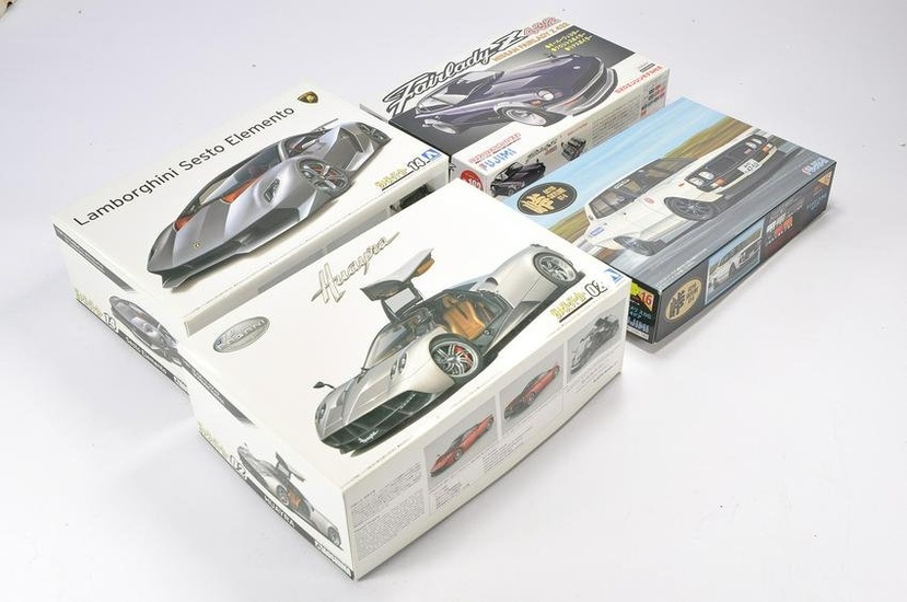 A group of 1/24 scale Model Cars and Racing Kits comprising Aoshima 10 Lamborghini Sesto Elemento