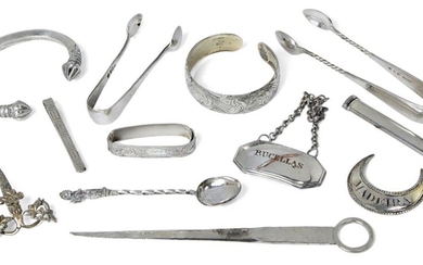 A group of small silver items including: a George IV...