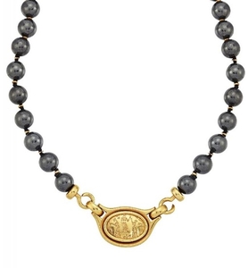 A haematite necklace with panel clasp, by...