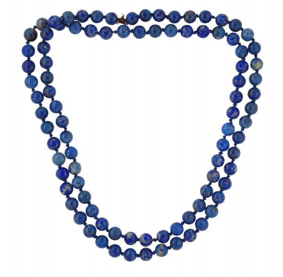 A lapis lazuli necklace, composed of a...